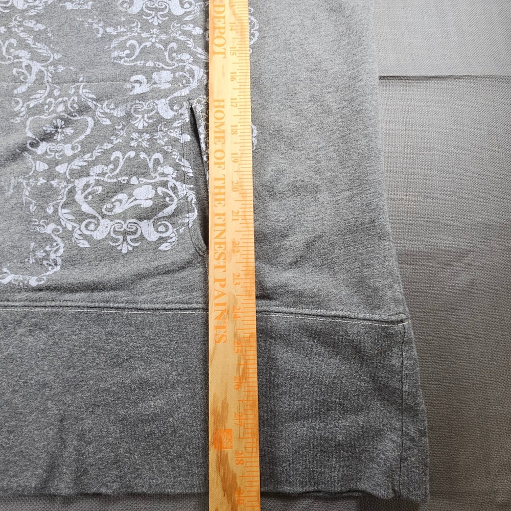 Old Navy XXL Womens Gray Hoodie Sweatshirt Pullover Damask graphic Pattern Comfy - Picture 4 of 6